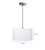 14-Inch White Fabric Drum Pendant Light