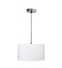 14-Inch White Fabric Drum Pendant Light