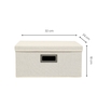 14 L Foldable Storage Box with Lid, Cotton Hemp Fabric Collapsible Organiser