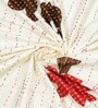 White Traditional print 144 TC Cotton King Size  Bedsheet With 2 Pillow Cover