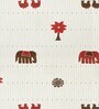White Traditional print 144 TC Cotton King Size  Bedsheet With 2 Pillow Cover