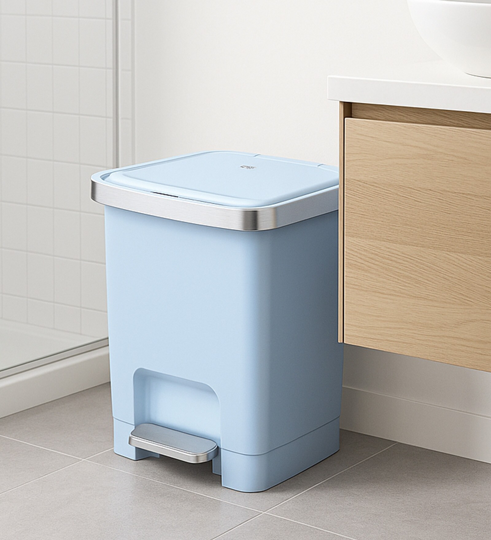 15 Litre Green Plastic Dustbin