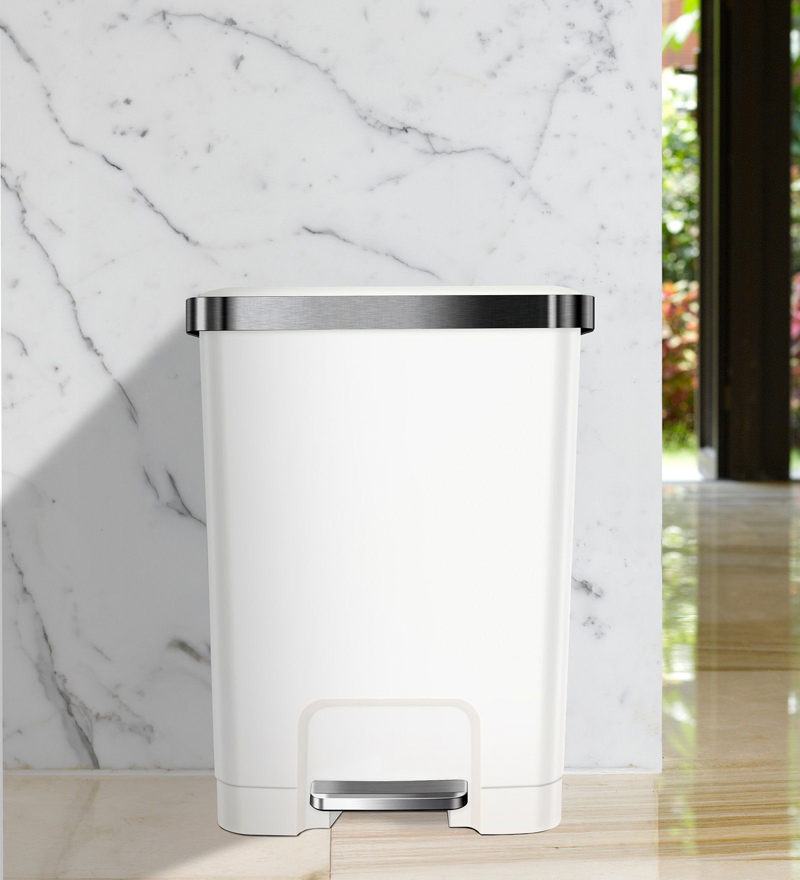 15 Litre Metallic Stainless Steel Dustbin