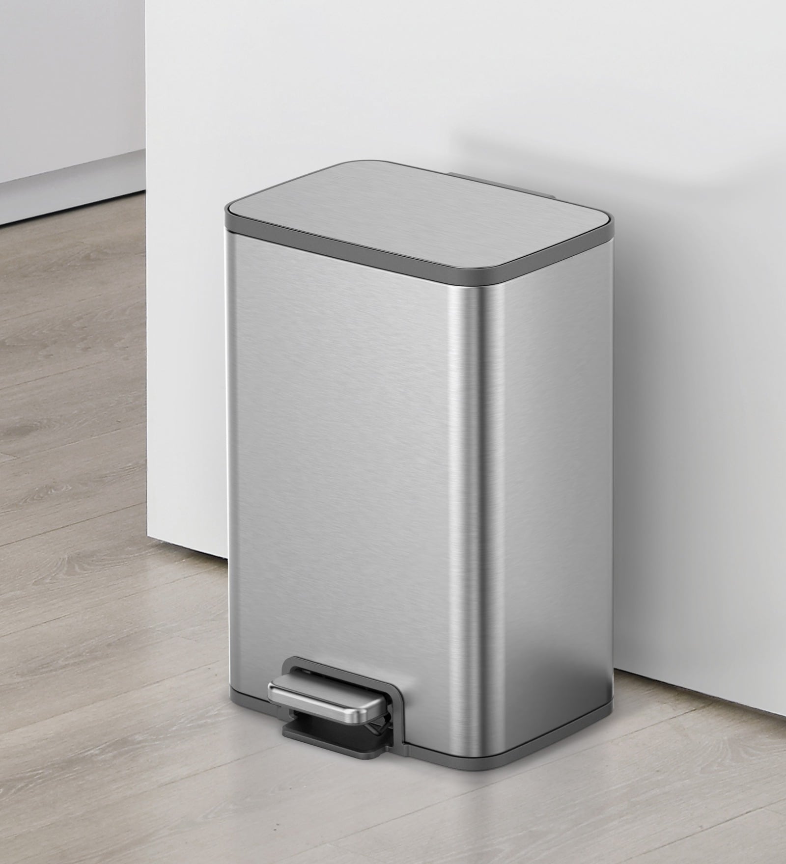 15 Litre Metallic Stainless Steel Dustbin