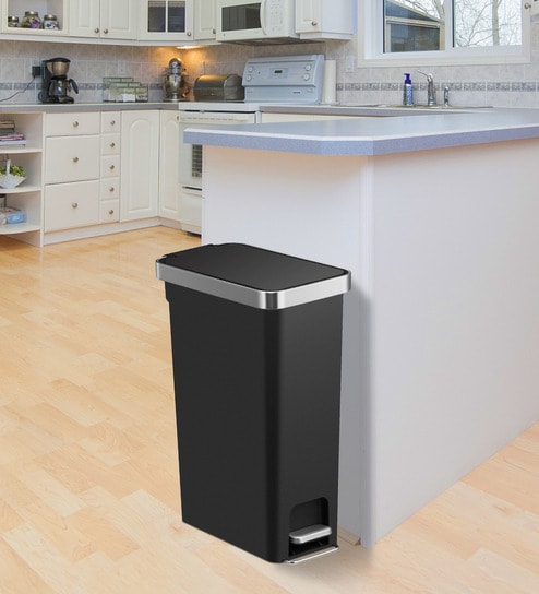 15+15 Litre Metallic Stainless Steel Dustbin