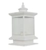 15-Inch Mini Transitional Gate Light | White Cuboid Lantern with Fluted Glass