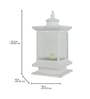 15-Inch Mini Transitional Gate Light | White Cuboid Lantern with Fluted Glass