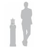 15-Inch Mini Transitional Gate Light | White Cuboid Lantern with Fluted Glass