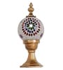 15-Inch Traditional Mosaic Gate Light | Star Pattern Multicolor Globe on Aluminium Pedestal