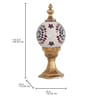 15-Inch Traditional Mosaic Gate Light | Star Pattern Multicolor Globe on Aluminium Pedestal