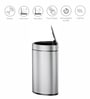 15 Litre Grey Plastic Dustbin