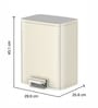 15 Litre White Stainless Steel Dustbin