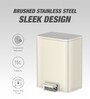 15 Litre White Stainless Steel Dustbin