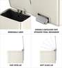 15 Litre White Stainless Steel Dustbin