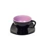 150Ml Black Purple Ceramic Tea Cup & Saucer Set