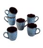 150Ml Blue Volcano Ceramic (Set Of 6) Tea Cups