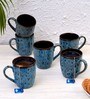 150Ml Blue Volcano Ceramic (Set Of 6) Tea Cups