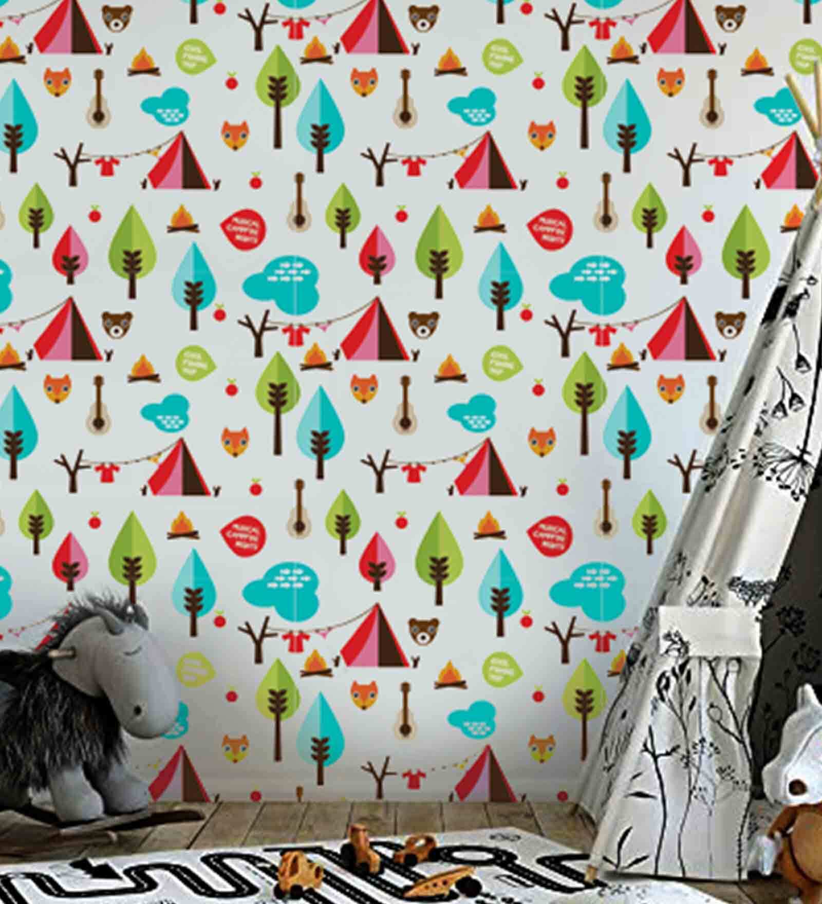 16 Feet Camping Trip 180 Gsm Wallpaper Roll