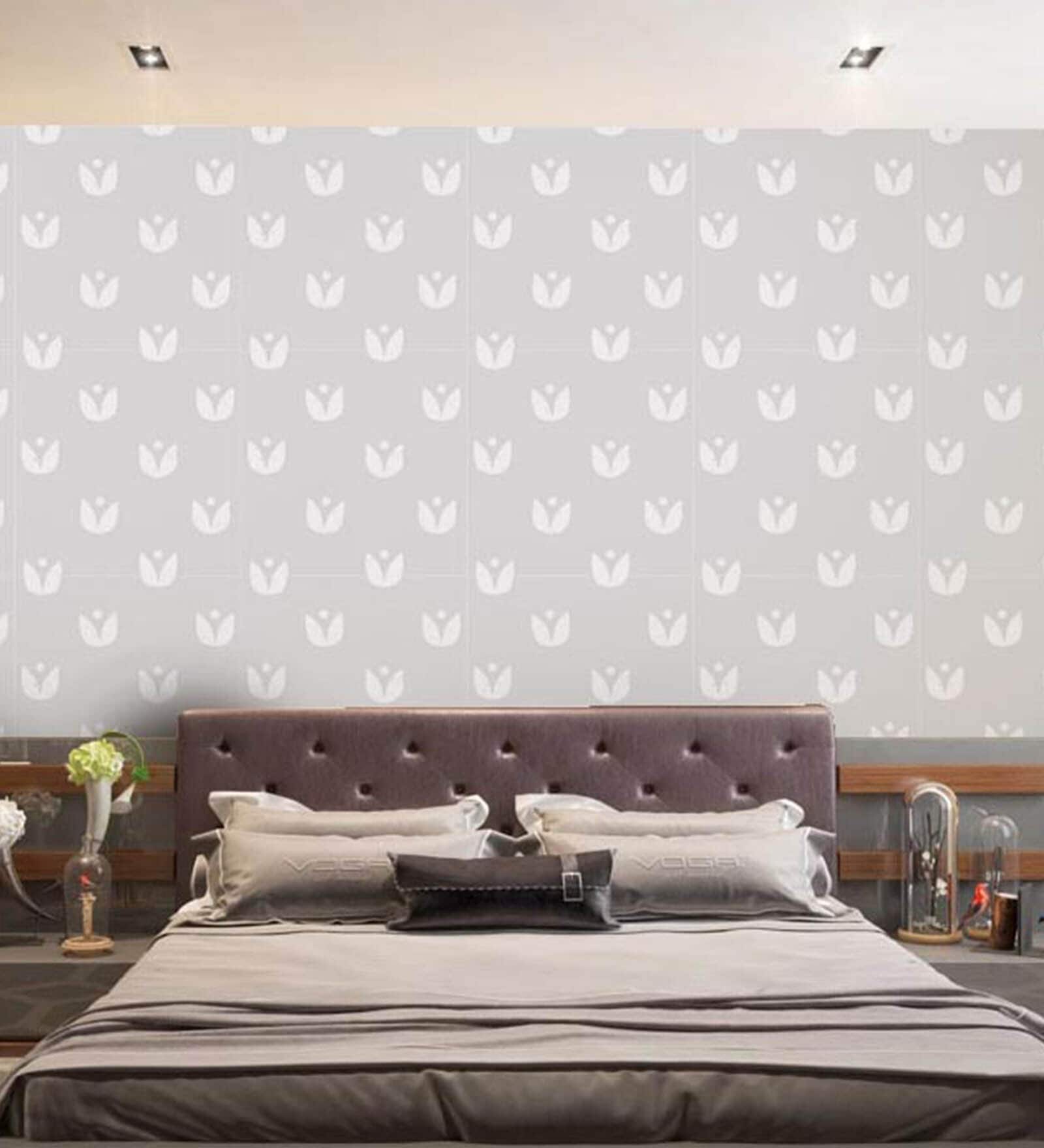 16 Feet Grey Motif 350 Gsm Wallpaper Roll