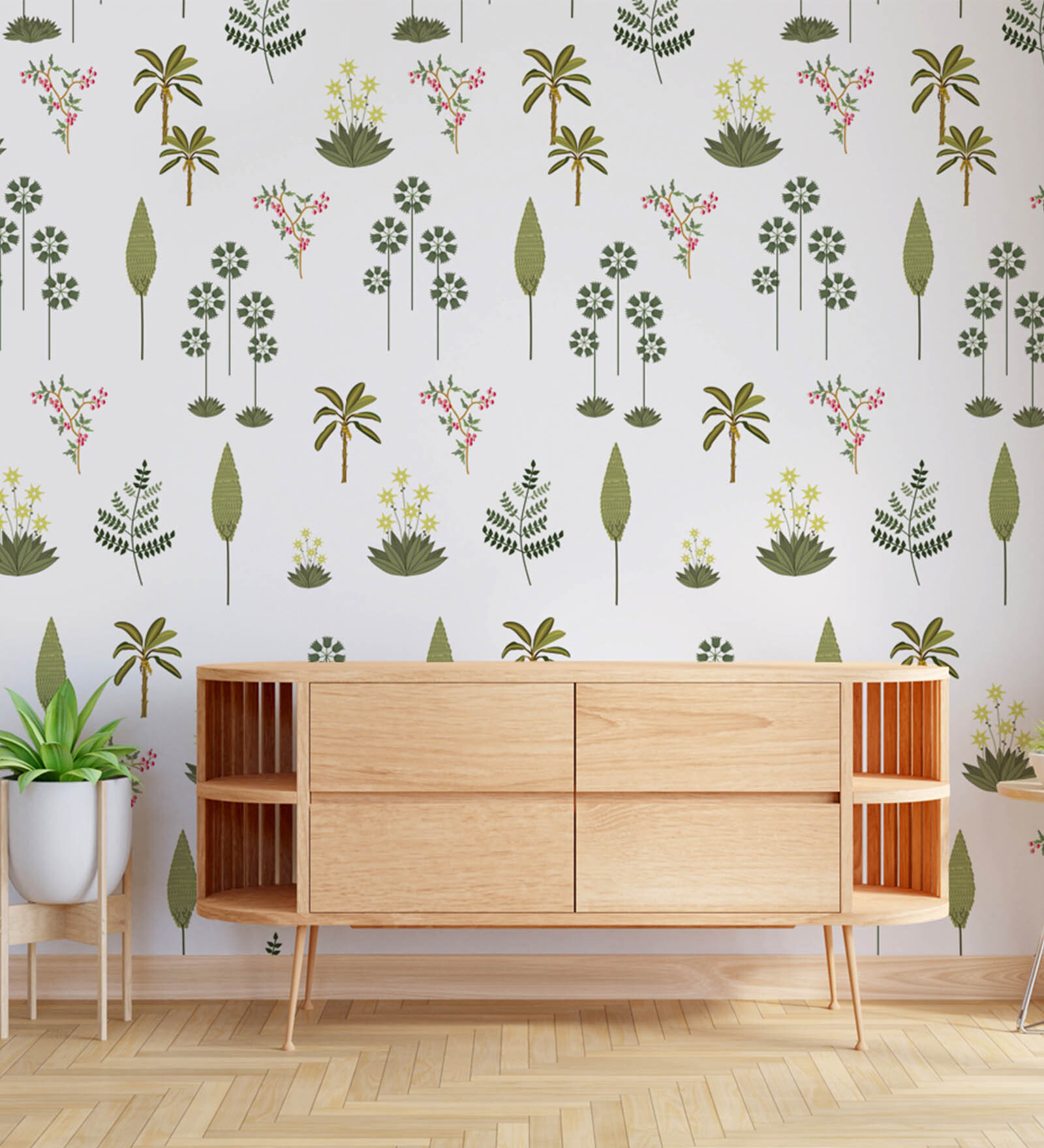 16 Feet Tropical Collage 350 Gsm Wallpaper Roll