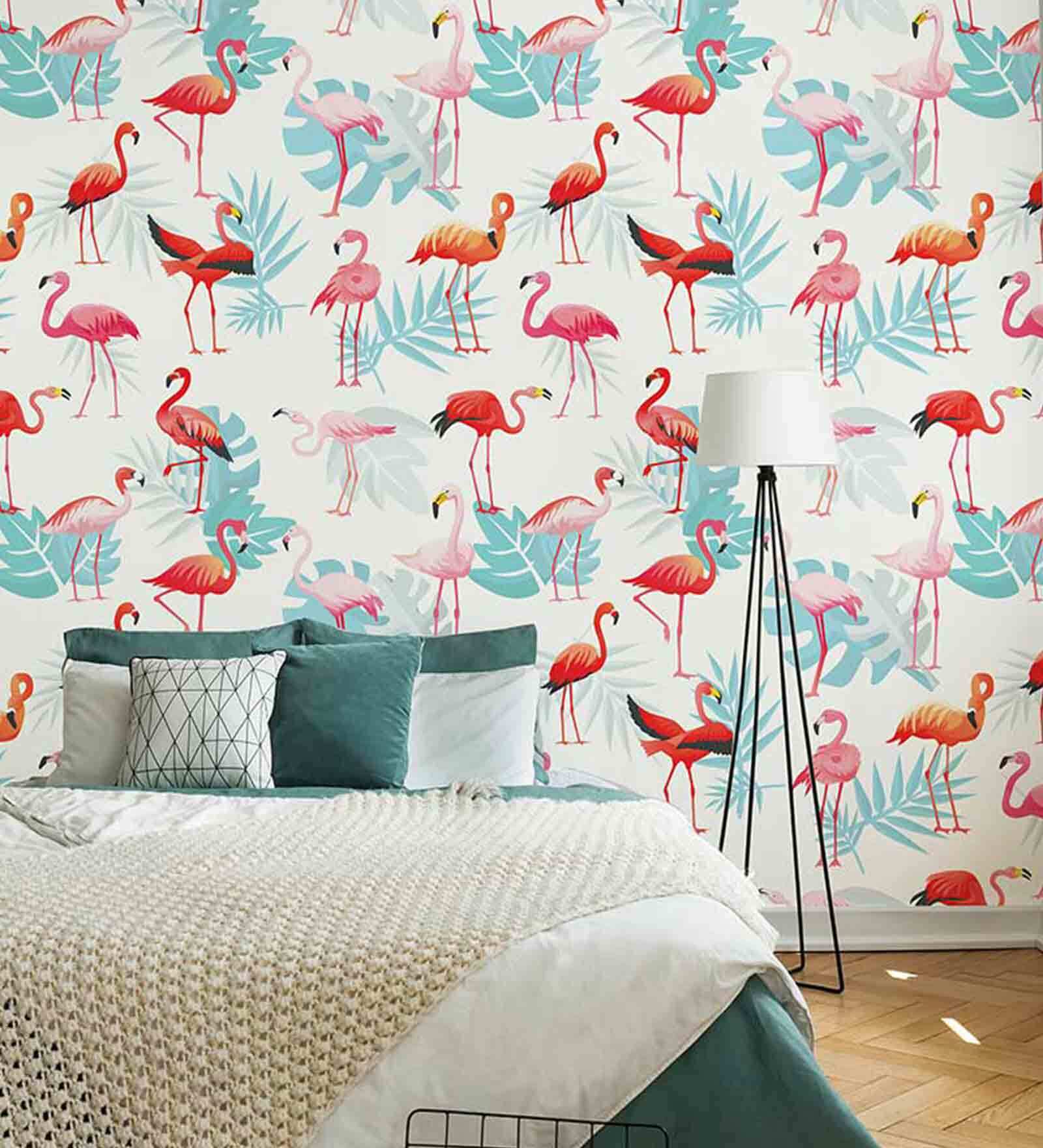Buy 16 Feet Tropical Flamingo 180 Gsm Wallpaper Roll at 18% OFF by ...