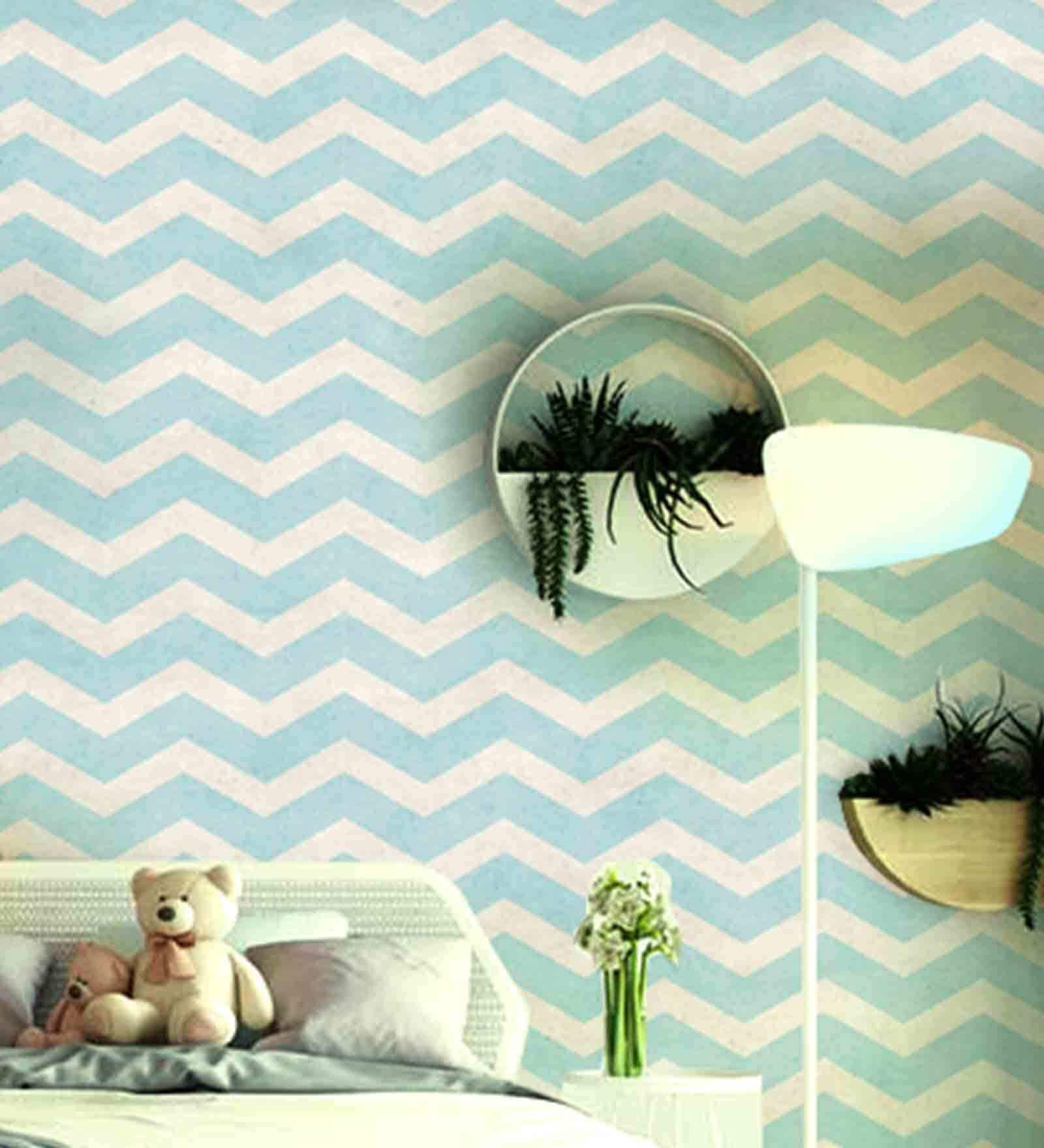 16 Feet Vintage Chevron 180 Gsm Wallpaper Roll