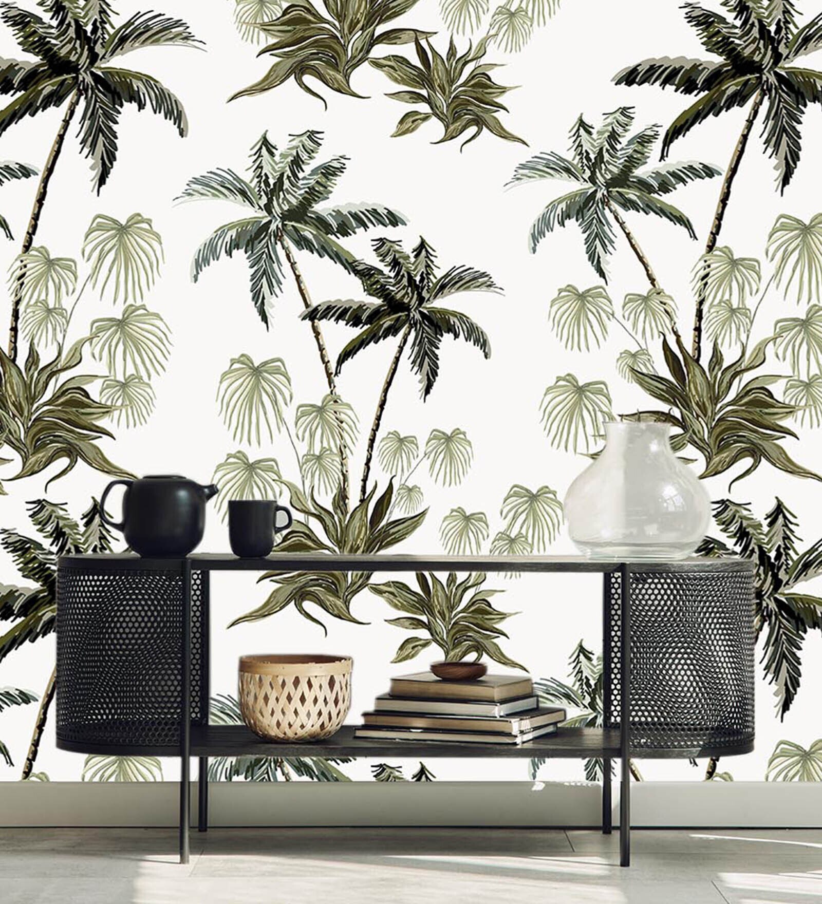 16 Feet Vintage Palms 350 Gsm Wallpaper Roll