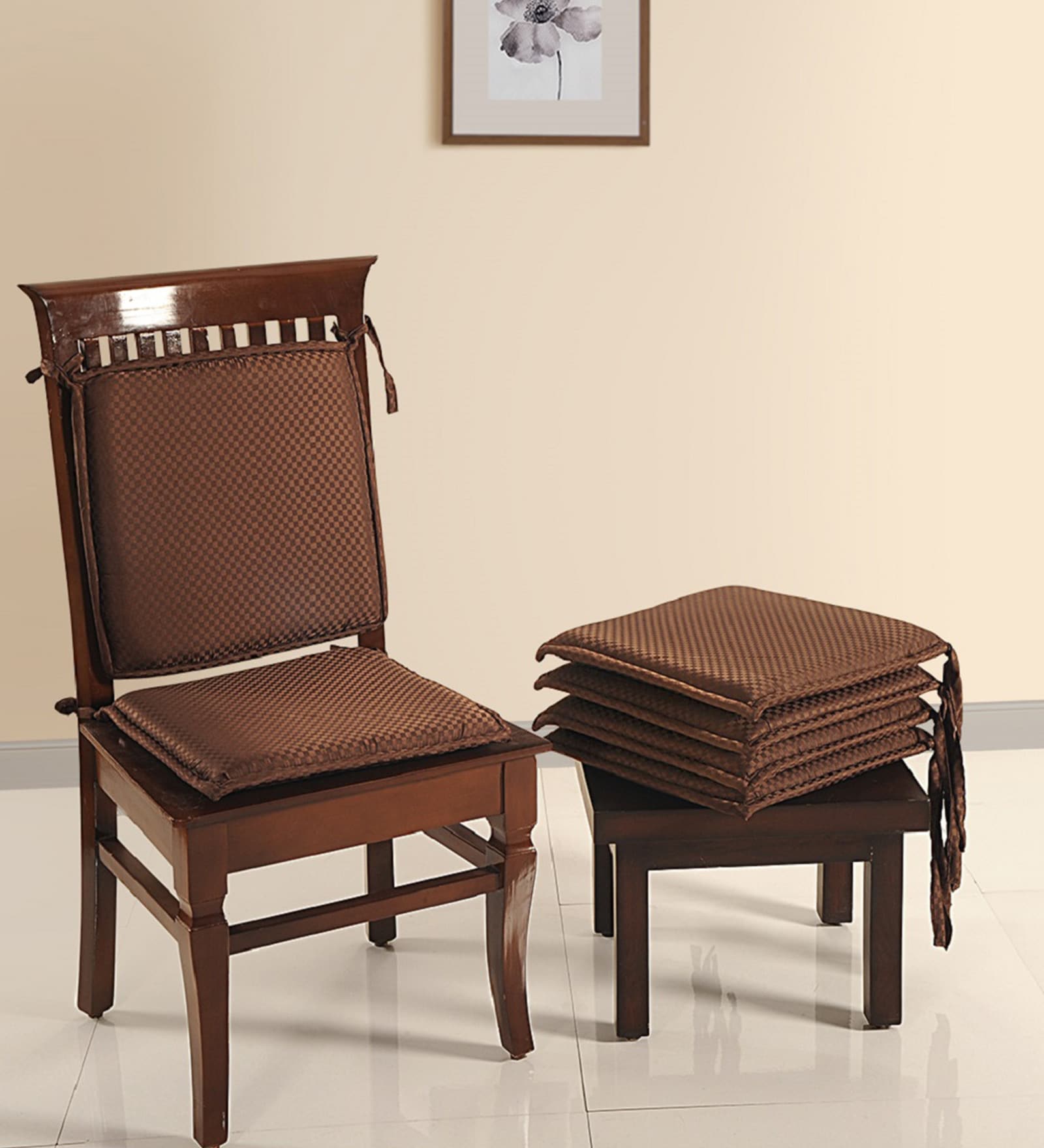 Buy Brown Cotton 16X16 Inch Chair Pads (Set Of 6) By Swayam at 63 OFF