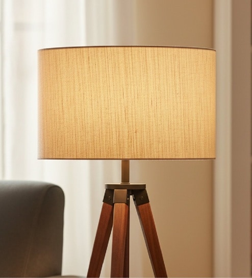 16-Inch Cream Texture Fabric Drum Lampshade