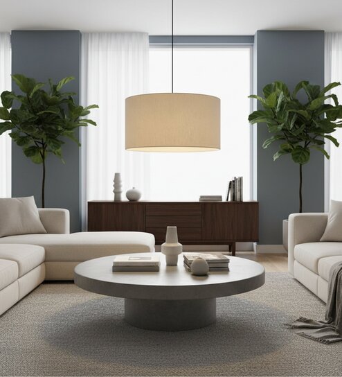 16-Inch Flex Fabric Drum Pendant Light, Modern Hanging Ceiling Lamp