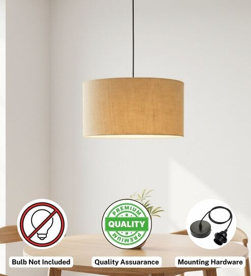 16-Inch Natural Jute Fabric Drum Pendant Light, Modern Hanging Ceiling Lamp for Living Room, Bedroom, Dining Room & Home Decor, Black Canopy-image-5