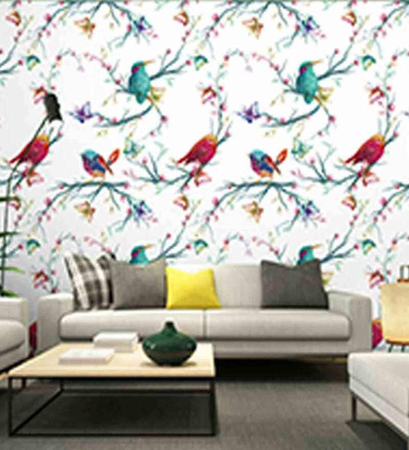 Buy Birds Butterflies Flowers Floral Wallpaper Trees Nature Garden k2  maylea Neutral from YöL Online at desertcartINDIA