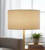 16-Inch Beige Fabric Drum Lampshade
