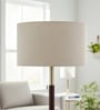 16-Inch Beige Fabric Drum Lampshade