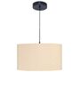 16-Inch Beige Fabric Drum Pendant Light, Modern Hanging Ceiling Lamp