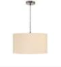 16-Inch Beige Fabric Drum Pendant Light