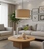 16-Inch Beige Fabric Drum Pendant Light