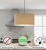 16-Inch Beige Fabric Drum Pendant Light