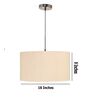 16-Inch Beige Fabric Drum Pendant Light