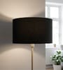 16-Inch Black Fabric Drum Lampshade