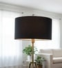 16-Inch Black Fabric Drum Lampshade