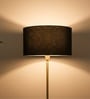 16-Inch Black Fabric Drum Lampshade