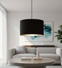 16-Inch Black Fabric Drum Pendant Light