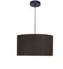 16-Inch Black Fabric Drum Pendant Light, Modern Hanging Ceiling Lamp