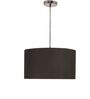 16-Inch Black Fabric Drum Pendant Light