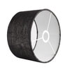 16-Inch Black Jute Fabric Drum Lampshade