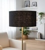 16-Inch Black Jute Fabric Drum Lampshade