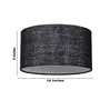 16-Inch Black Jute Fabric Drum Lampshade