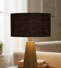 16-Inch Black Jute Fabric Drum Lampshade