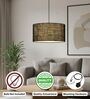 16-Inch Black Jute Fabric Drum Pendant Light